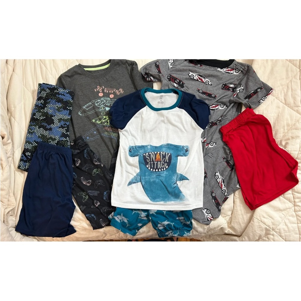 Bundle 9pc boys pajamas PJs sleepwear mix and match Carters size 10
